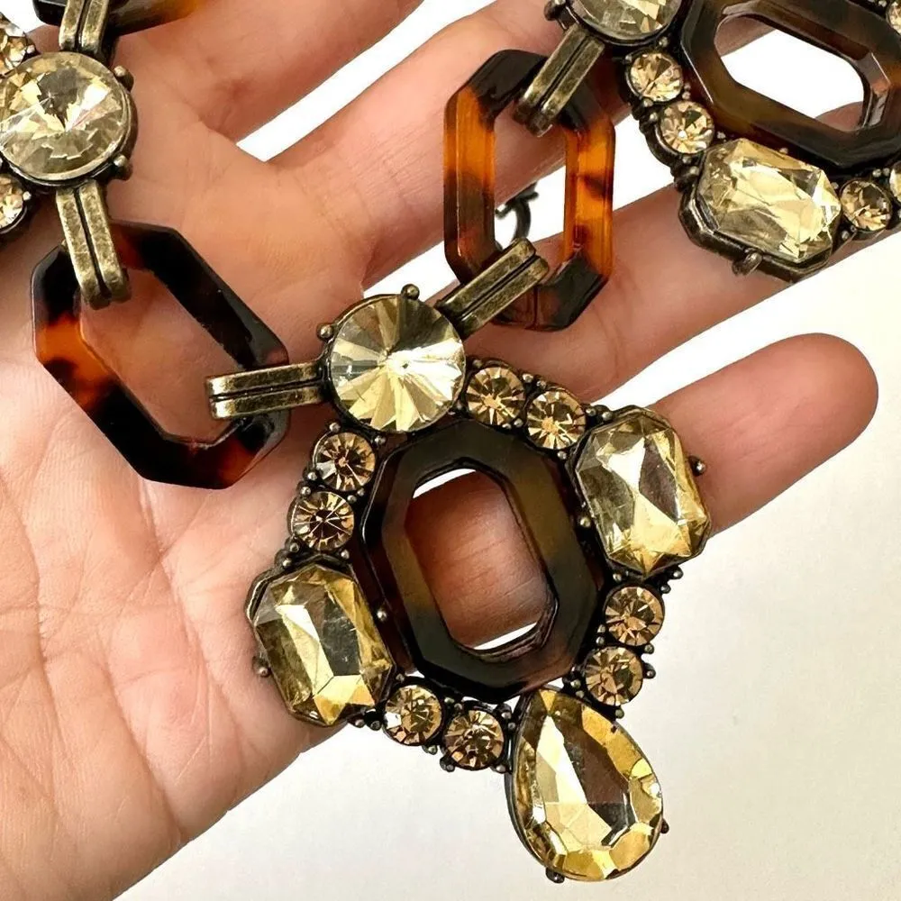 Plunder vintage tortoise rhinestone statement necklace - Image 12