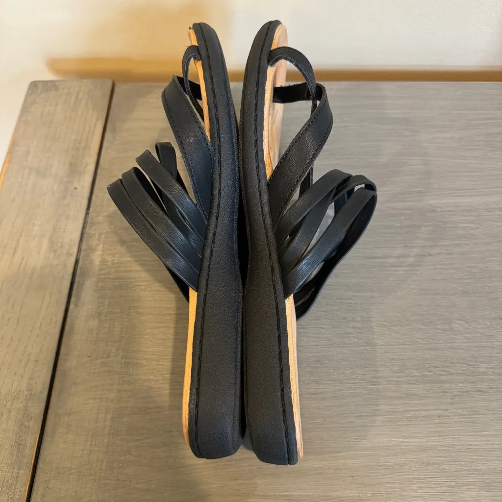 B.O.C. Sz 9 Alisha Black‎ Sandals Strappy Thongs Slides Born Concept Cushioned Black - Image 6