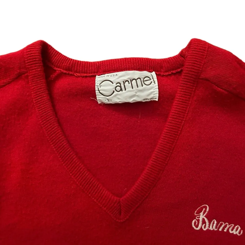 Vintage Carmel Embroidered Alabama Sweater Red Size L - Image 3