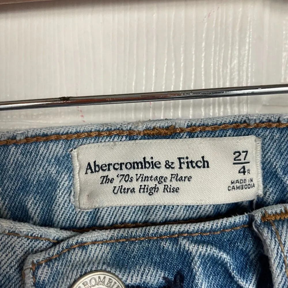 Abercrombie & Fitch Jeans 27 4 Regular Blue 70s Vintage Flare Ultra High Rise - Image 2