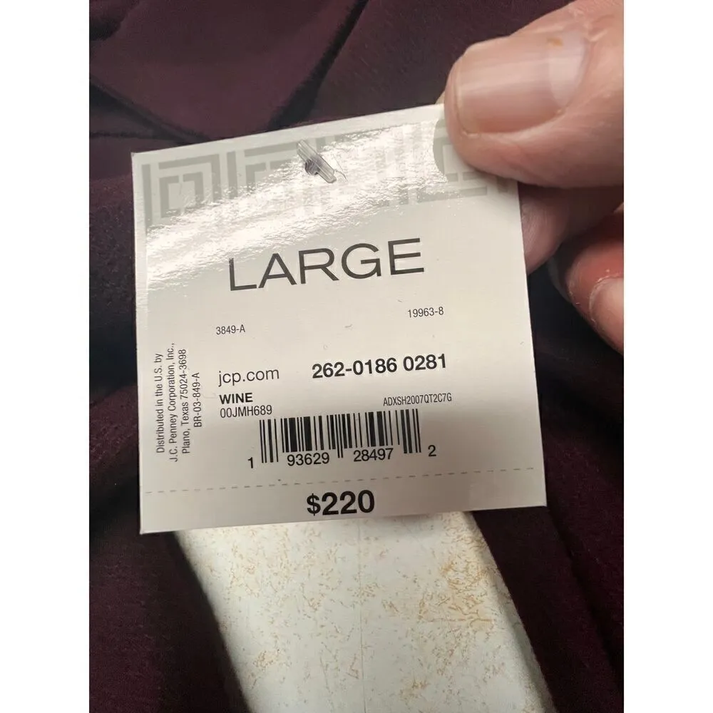 Liz Claiborne Wool Blend Single Breasted Pleated  Jacket Sz L Wine NWT $220 - Image 8