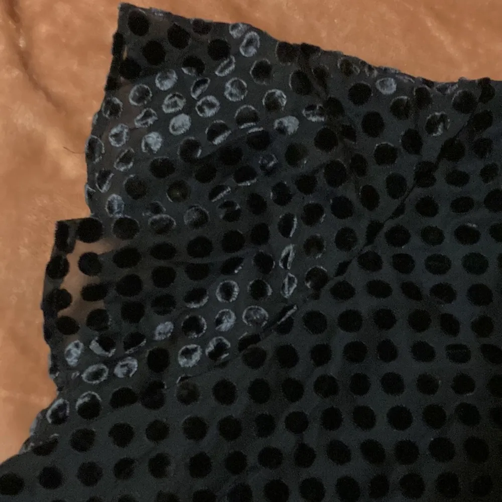 LOFT velvet polka dot flared sleeve top size medium - Image 2