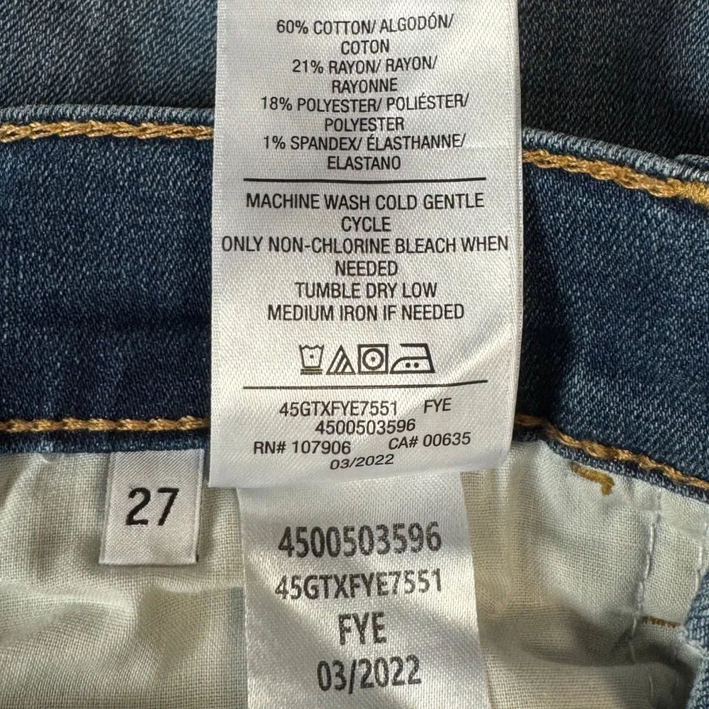 Hudson Natalie Midrise Skinny Distressed Ankle Jeans Blue Size 27 - Image 5