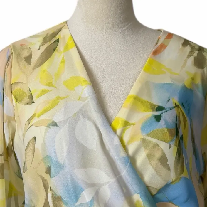 Laundry by Shelli Segal Long Sleeve Maxi Dress Yellow Floral Women’s Size 10 - Image 12