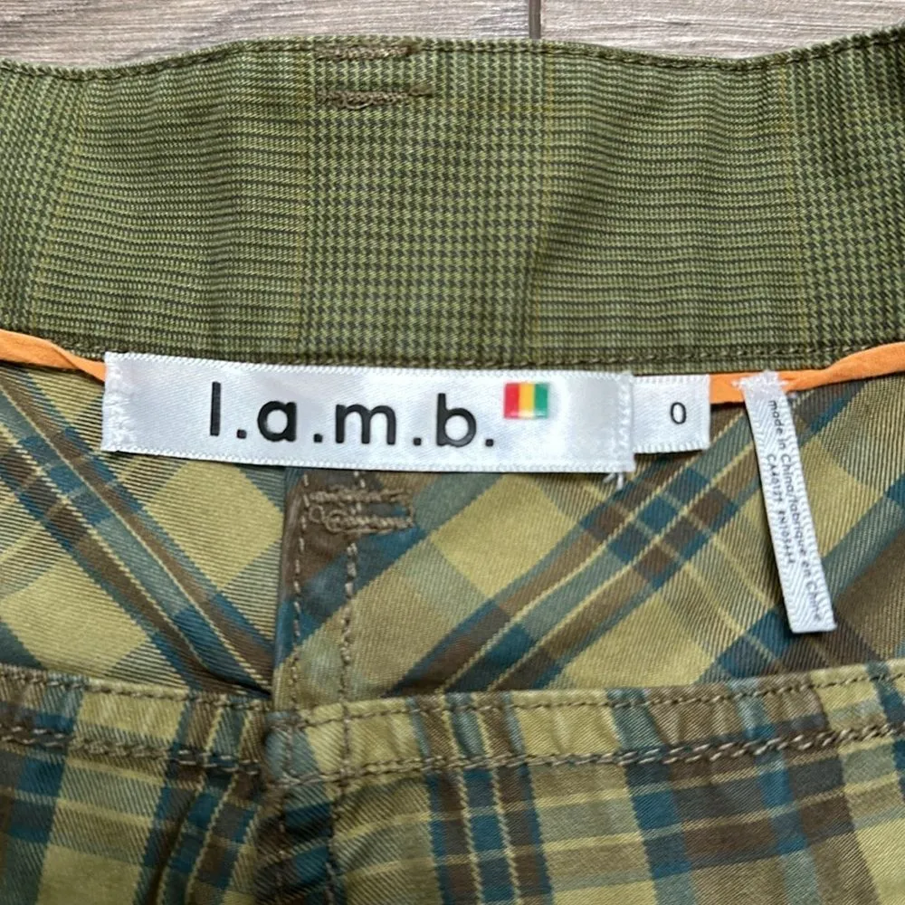 L.A.M.B‎ By Gwen Stefani 7” Green Plaid Mid Rise Shorts Size 0 - Image 11