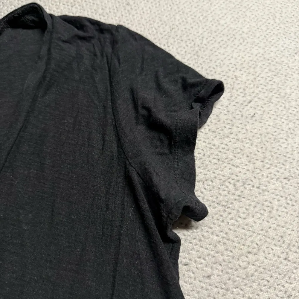 James Perse Deep V-Neck T-Shirt in Black Cotton & Modal Blend Size 2 / Medium - Image 4