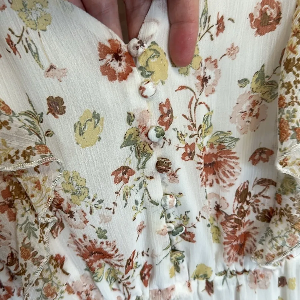 Miss Me Floral Ruffle Maxi Dress Size Medium - Image 3