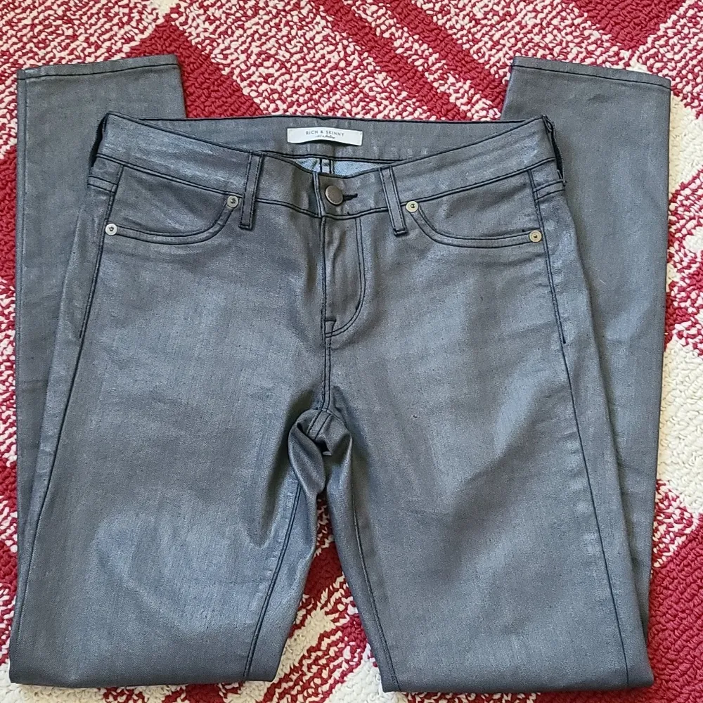 Rich & Skinny wax coated skinny jeans size 27 - Image 4