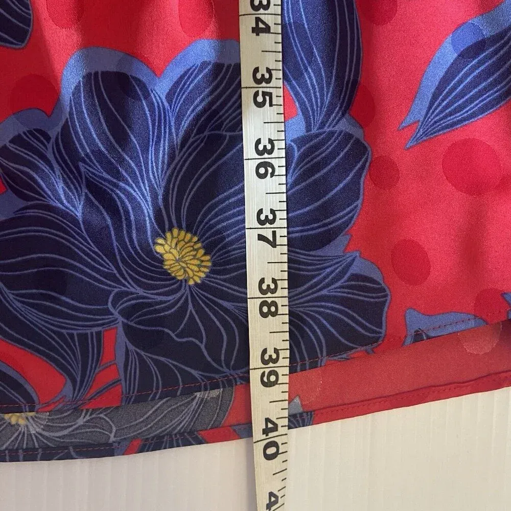 Draper James Martina Mini Dress in Magnolia Jacquard‎ Dot Size XXL Red Floral - Image 14