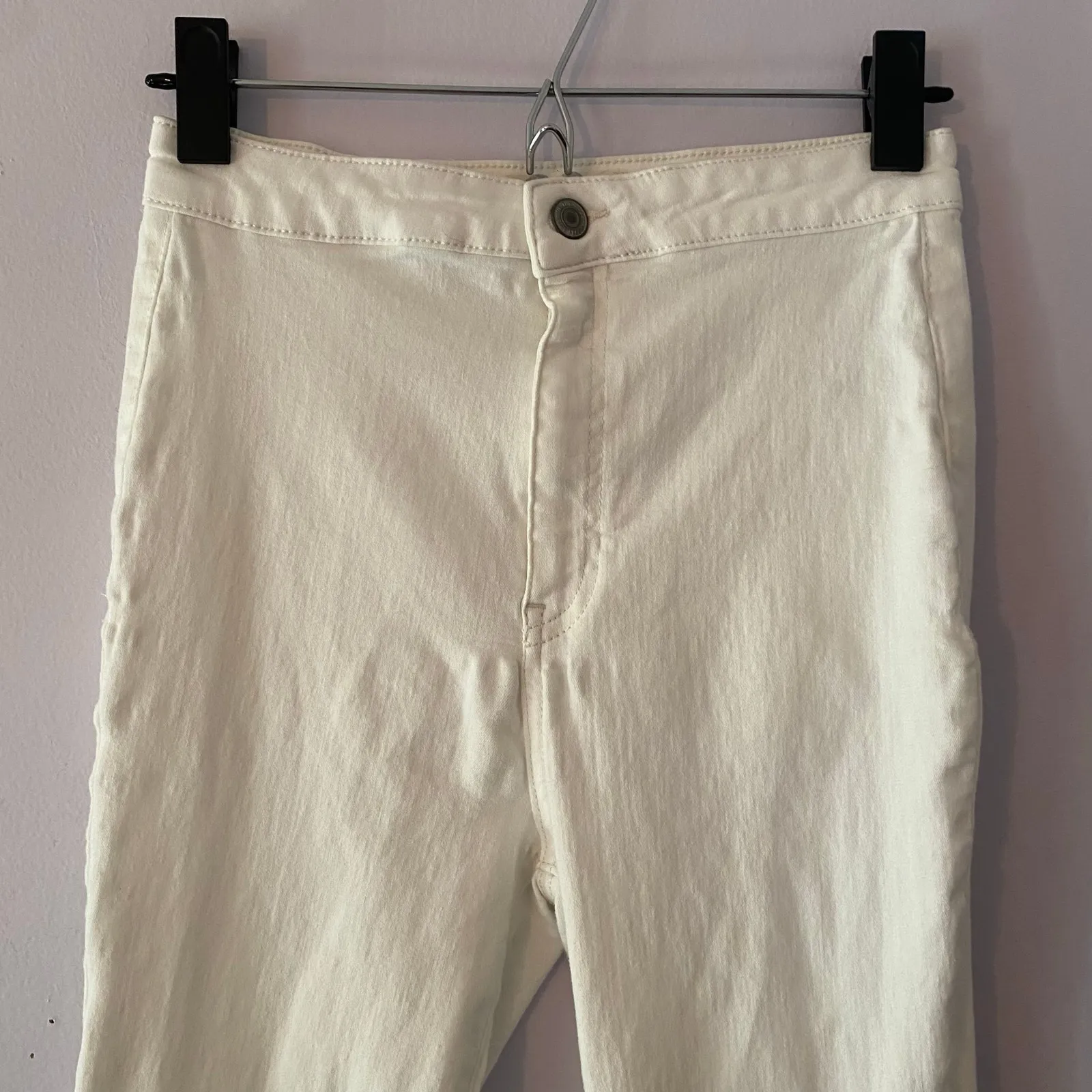 We The Free Just Float On White Super Flare Jeans Boho Indie Fray Women size 28 - Image 4