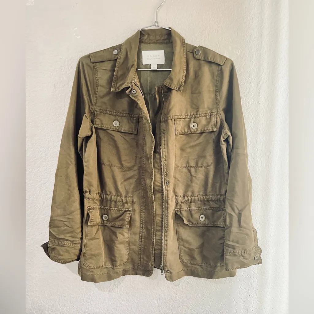 Hinge Seattle Army Green Utility Jacket Size S like new shape - Image 5