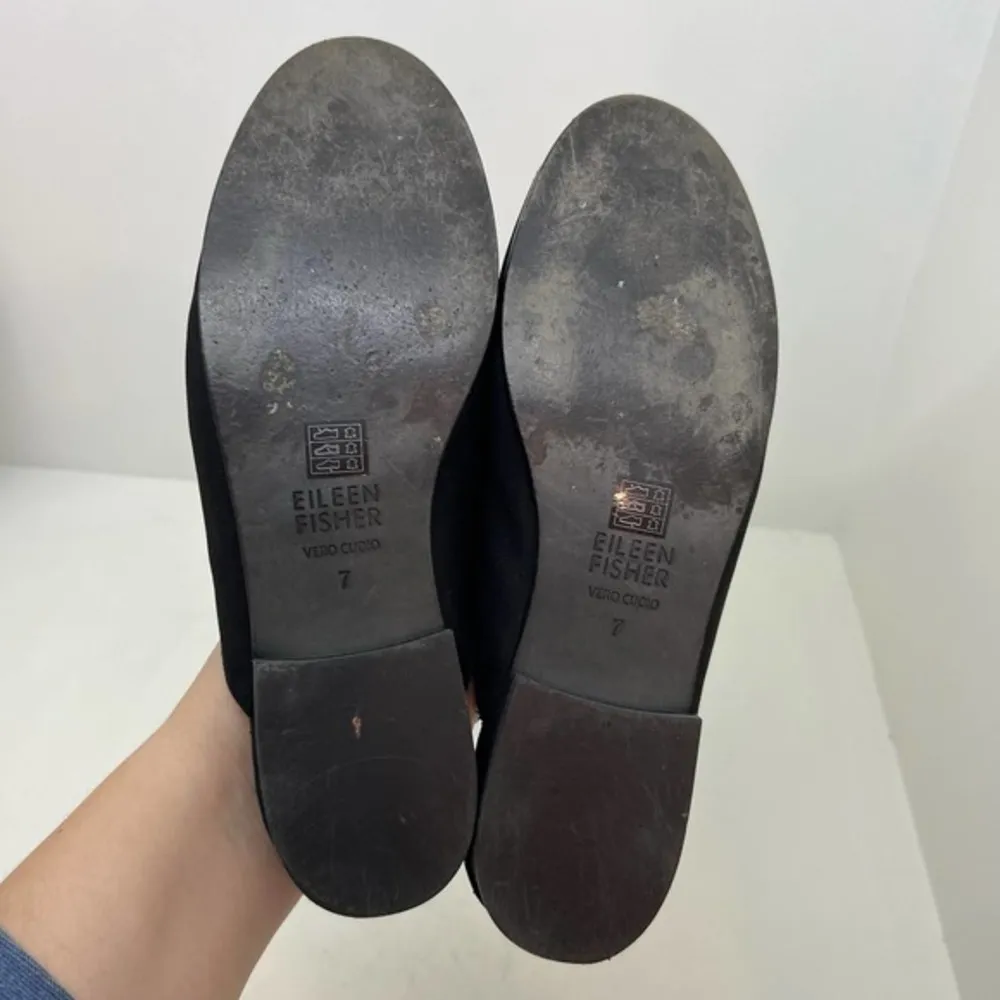 Eileen Fisher black Scan Nappa Leather Mule slip on minimalist neutral size 7 - Image 3