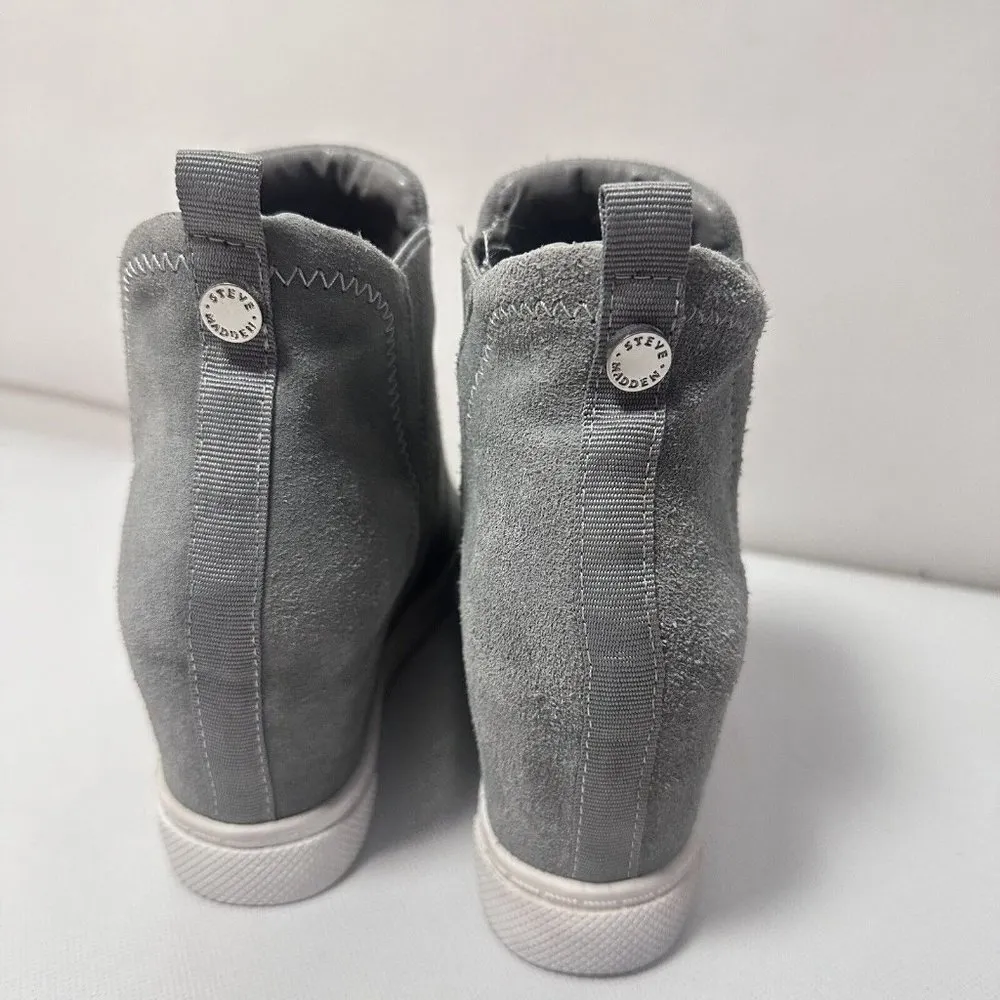 Steve Madden Sneakers Womens Leii Wedge Gray Suede Chelsea Round Toe Size 8 - Image 6
