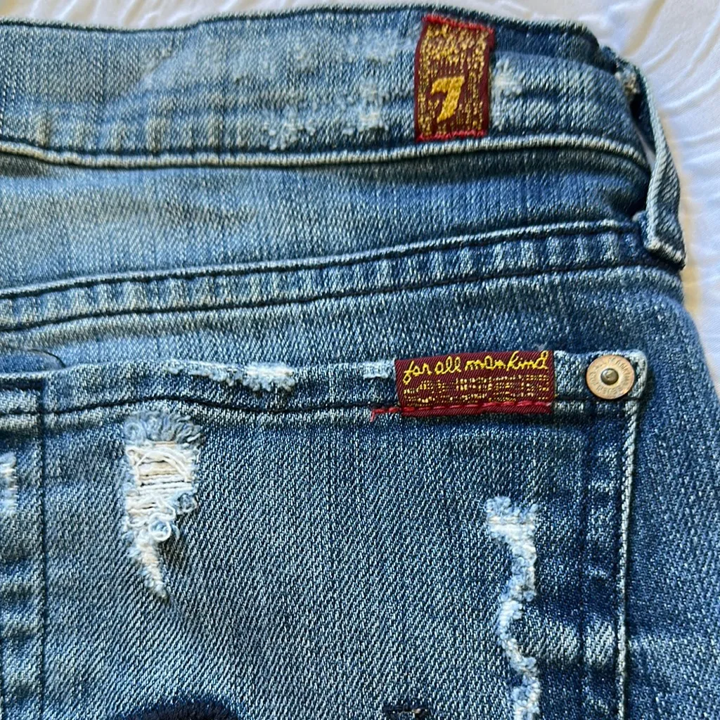 7 for all mankind Distressed Denim Shorts - Image 3