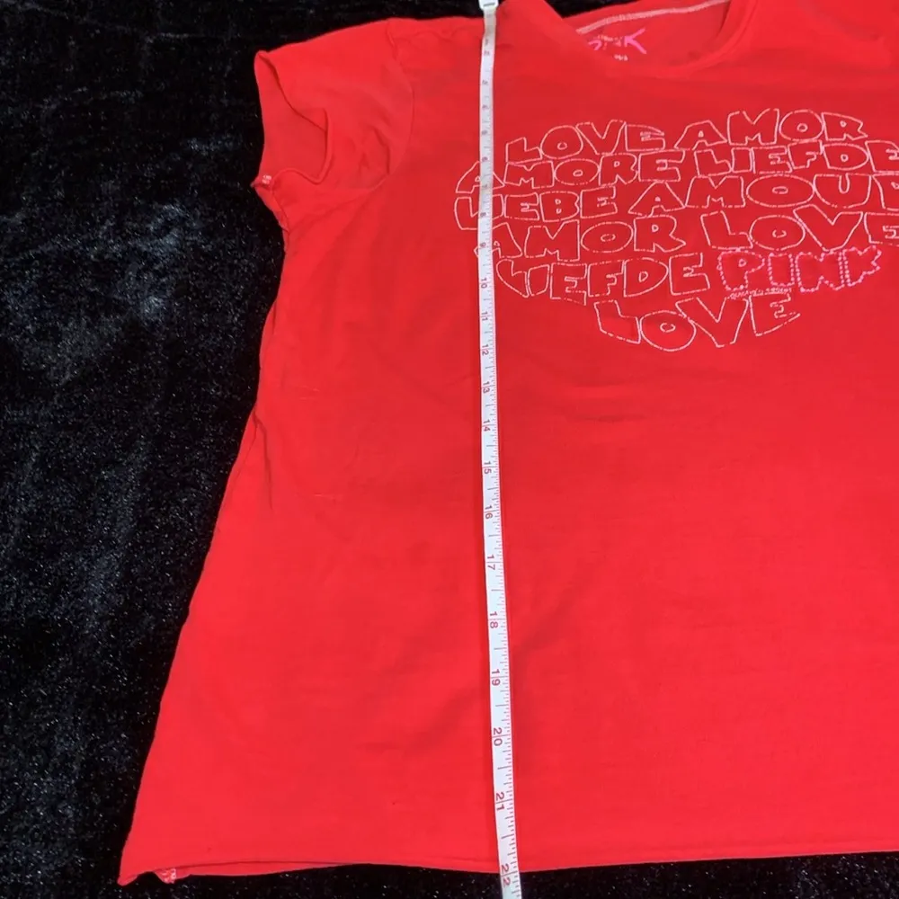 Victoria's Secret Pink Red Love Valentine's T-Shirt Size XS/S - Image 5