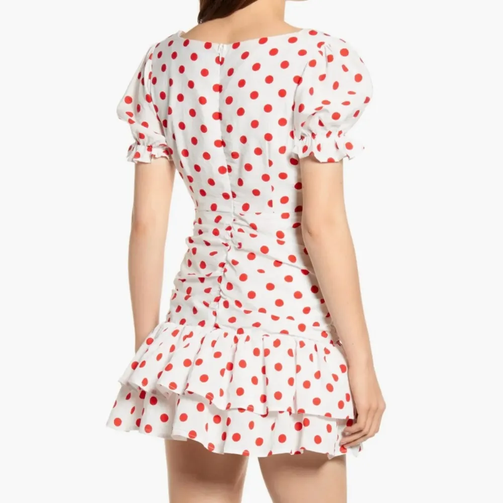 Endless Rose White Retro Style Red Polka Dot Mini Dress - Image 4