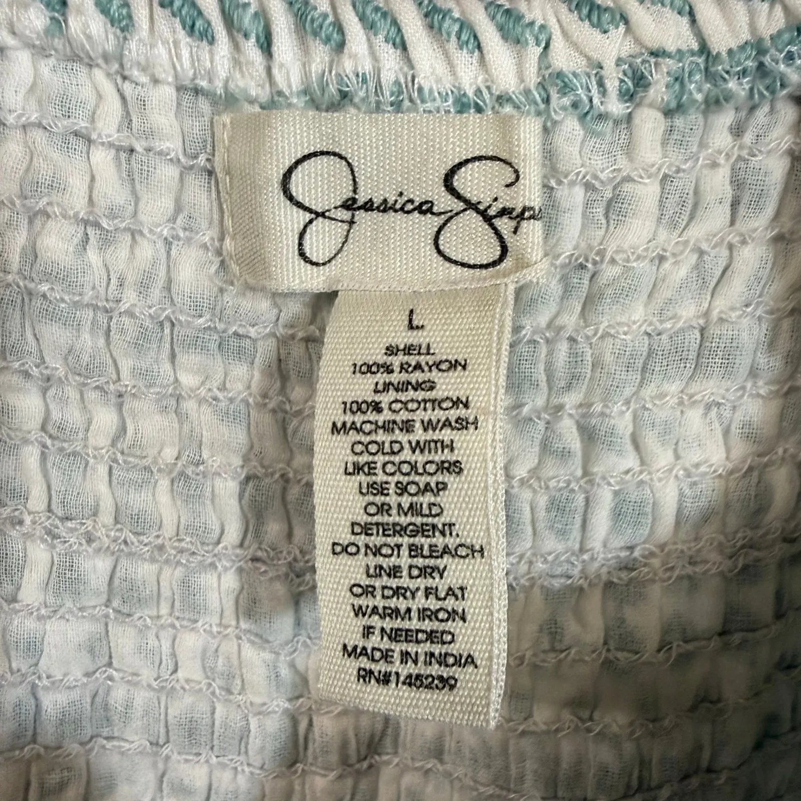 Jessica Simpson L Maxi Dress Tiered Embroidered Prairie Boho Cottage Coastal 70s - Image 7