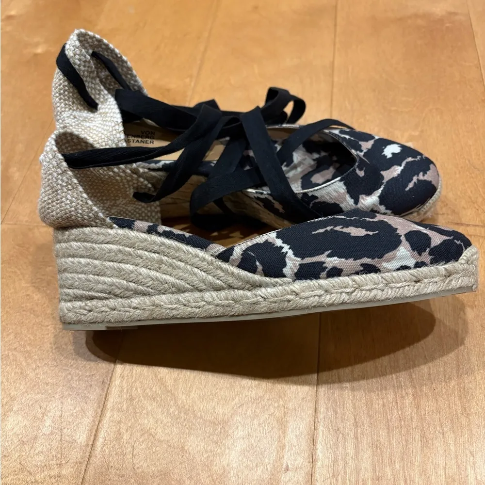 Diane Von Furstenberg Castañer
 Animal-Print Wedge Espadrilles shoes 41 9.5 10 - Image 2