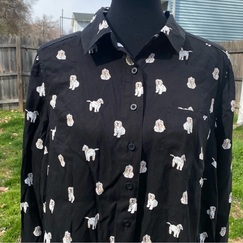 TORRID LIZZIE RAYON TWILL BUTTON-UP DOG LONG SLEEVE SHIRT - Image 8