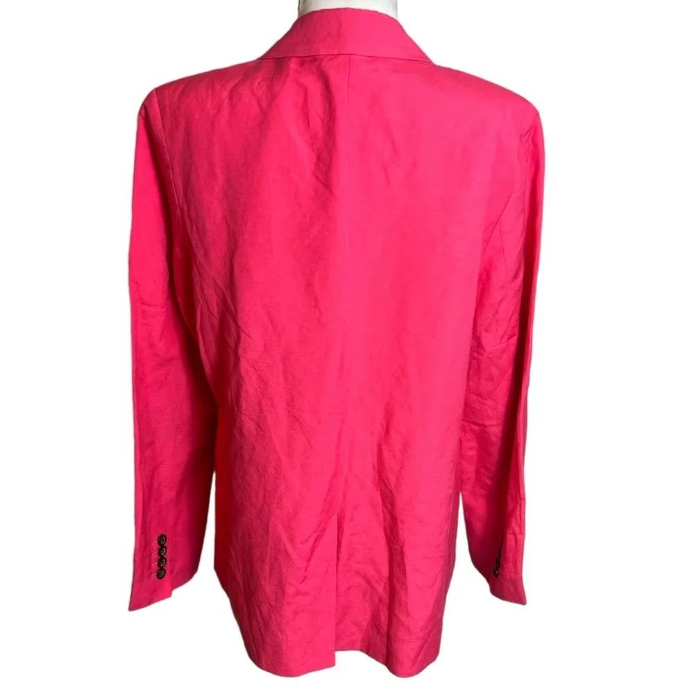 Ann Taylor linen blend the Greenwich hot pink blazer Sz 14 - Image 5