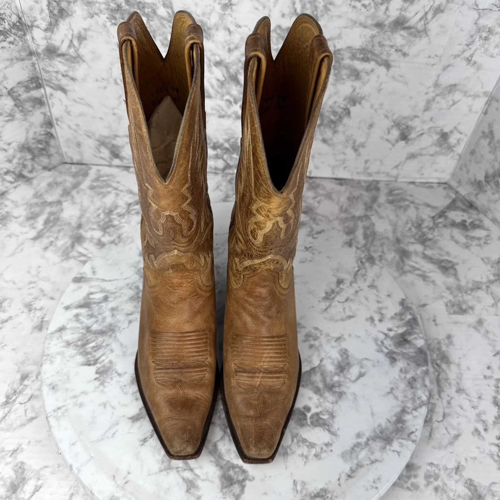 Charlie 1 Horse Lucchese Tan Mad Dog Size 6.5 Distressed Goat Leather Western - Image 6