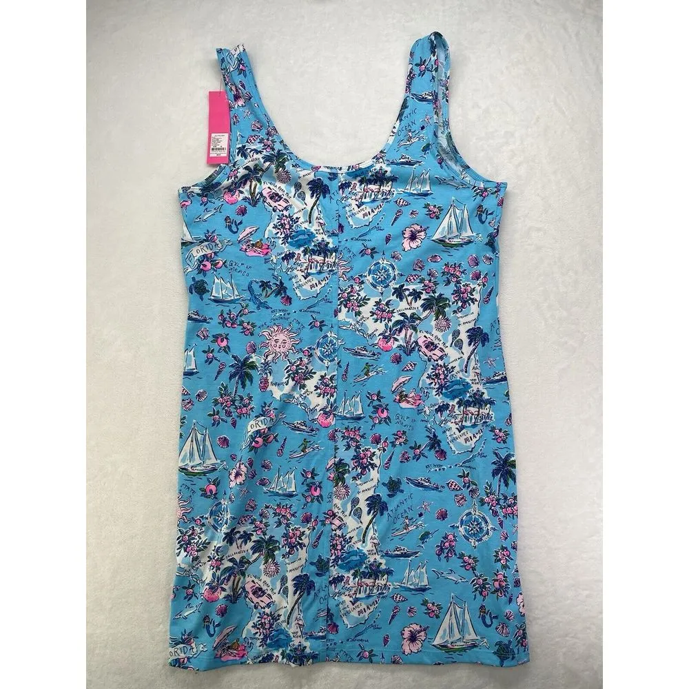 Lilly‎ Pulitzer Size XL Newberri Lilly's Roundtrip Tank Amalfi Blue Dress - Image 8