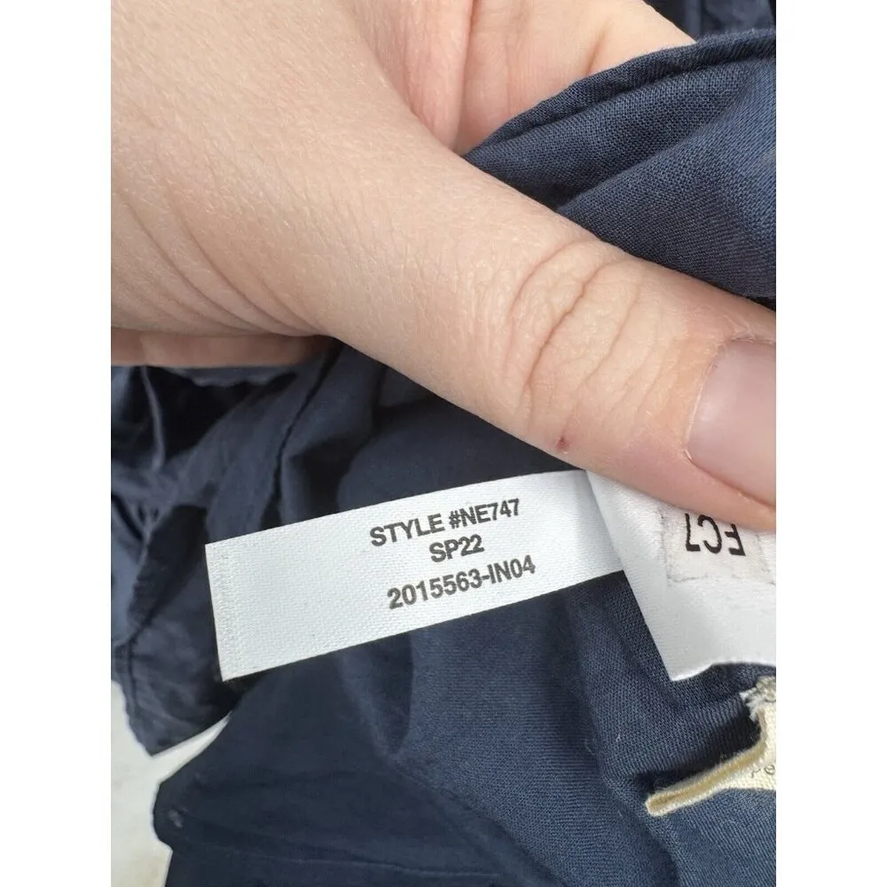 MADEWELL Poplin Lizzie Babydoll Dress Women‎ Sz 8 Navy Blue Cottagecore Peasant - Image 6