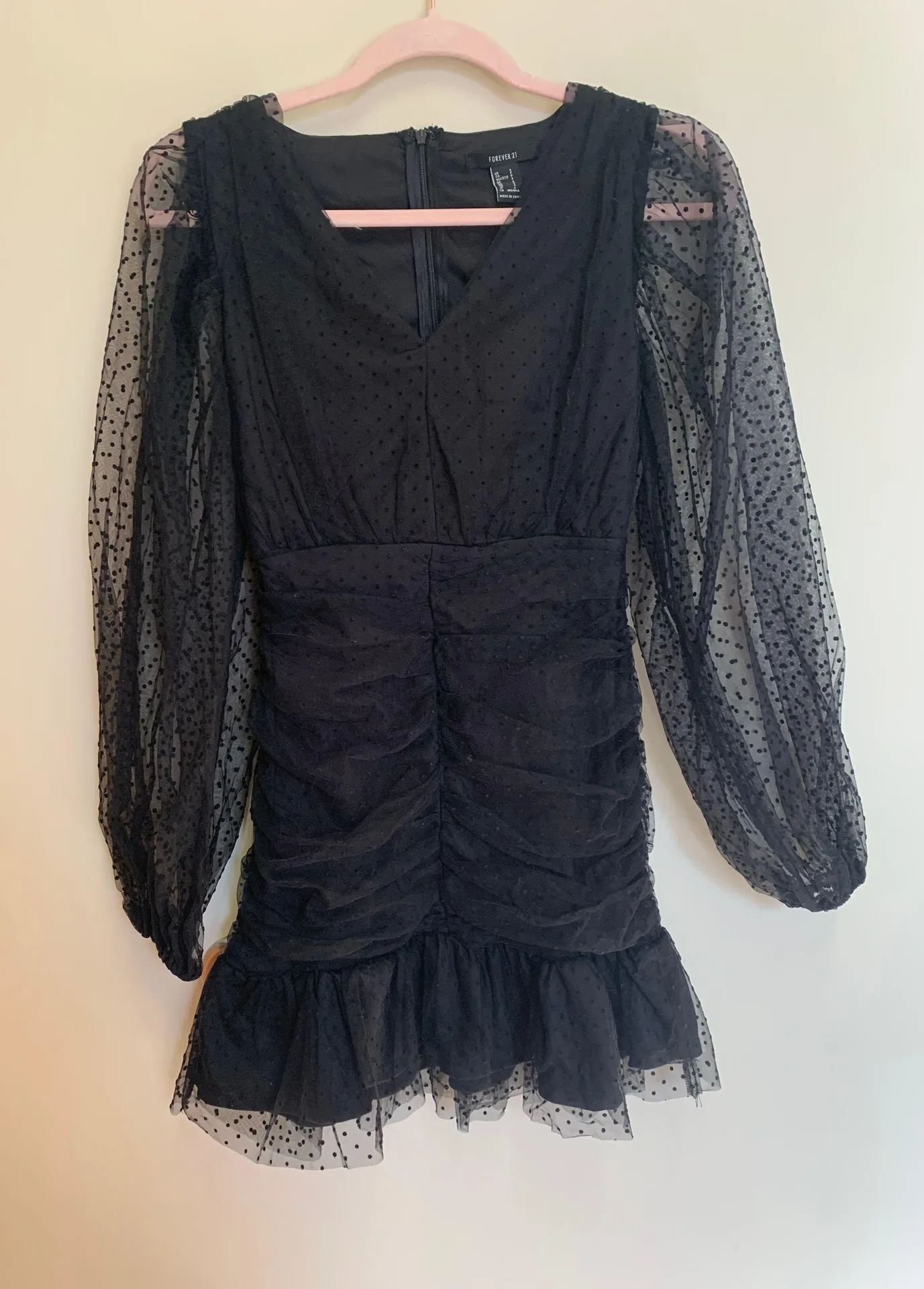 Forever 21 black puff sleeve mini dress  - Image 3
