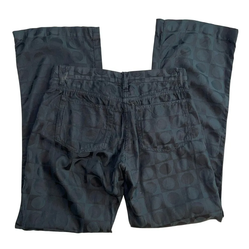 Elie Tahari Vintage Tone on Tone Circles Black Trouser Pants Size 4P Petite - Image 7