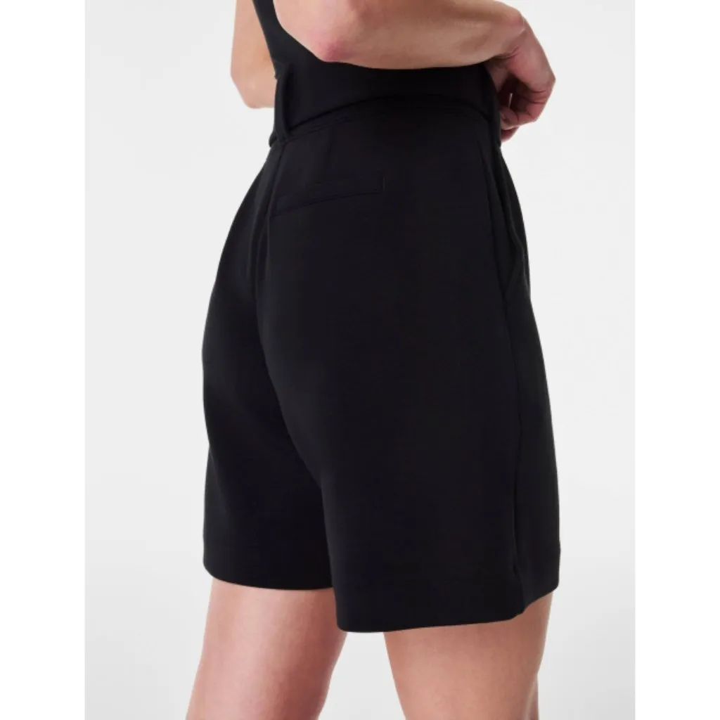 Spanx AirEssentials Bermuda Short Very Black High-Rise Waist Tie-Waist Belted XS - Image 2