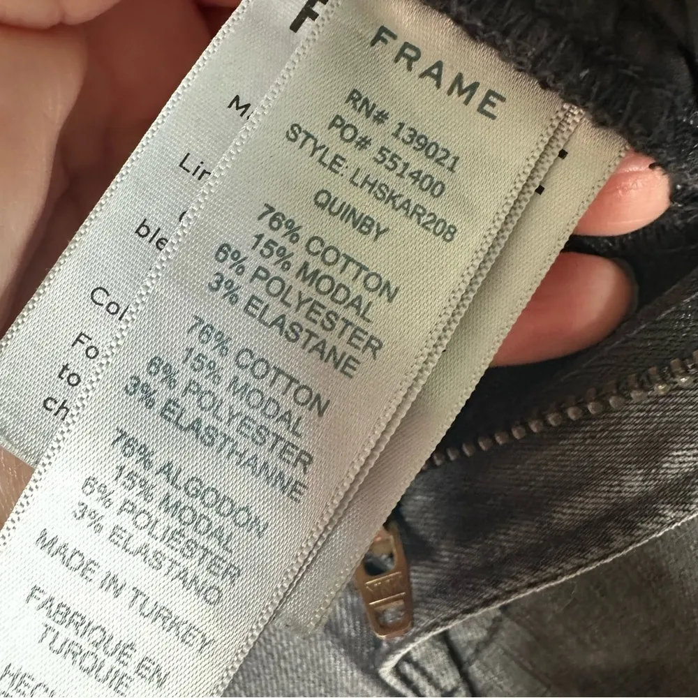 FRAME Quinby Le High Raw Triangle Hem Skinny Jeans Size 26 - Image 12