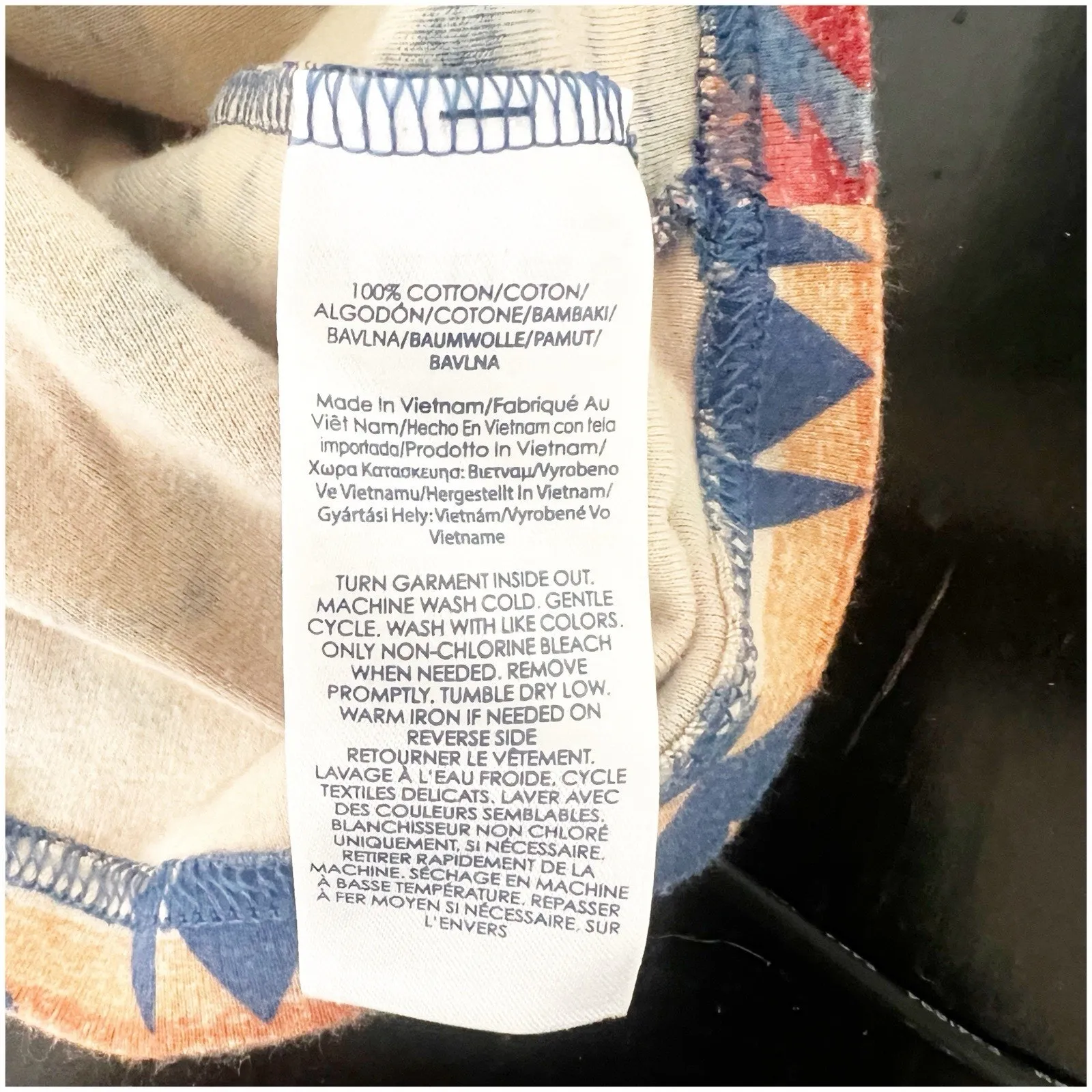 Chaps Denim Women’s Aztec Print Long Sleeve Vintage Soft Suede Lace Up V-Neck XL - Image 10