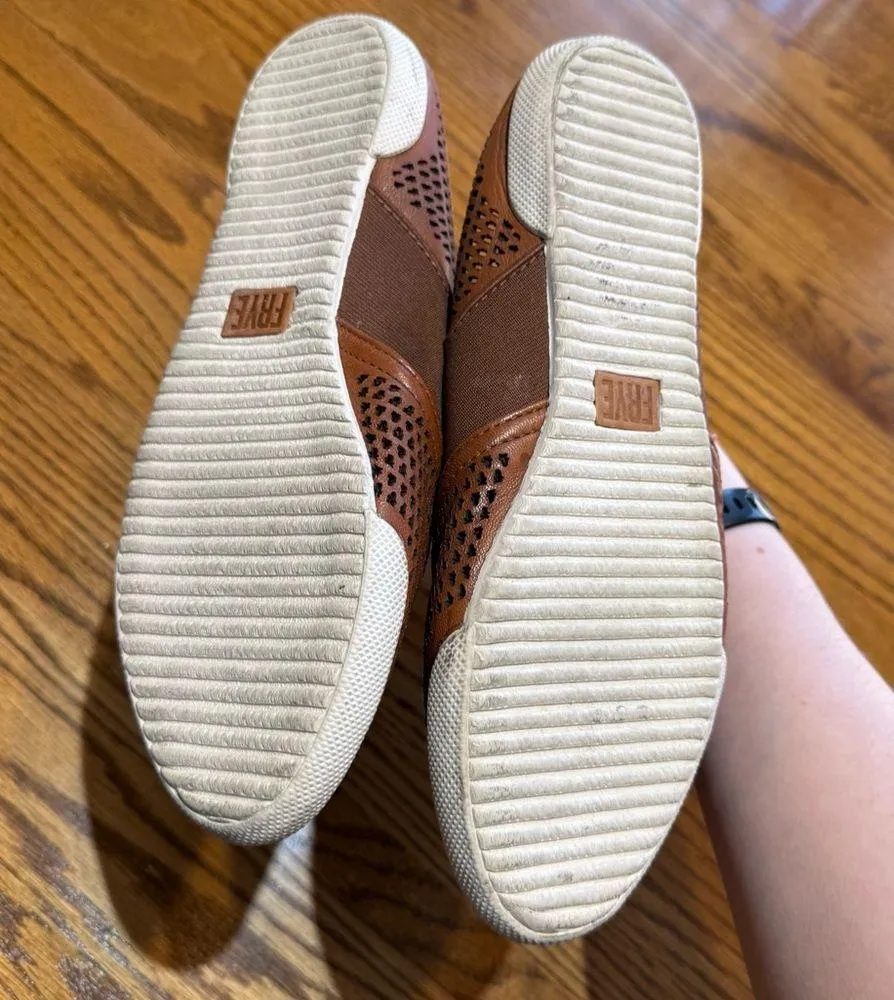 FRYE Melanie Gore Perforated Mule Clogs 3479197-COG Cognac Brown Size 7.5 - Image 3