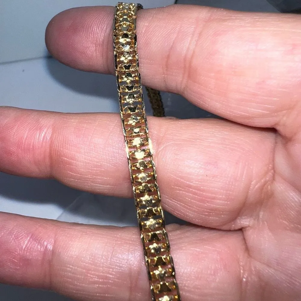 Gold Tone Fancy Link Necklace‎ Gold - Image 6