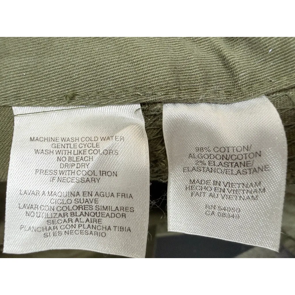 Jones New York Signature Woman Olive Green Stretch Cargo Pants Zip Ankle 14W - Image 6