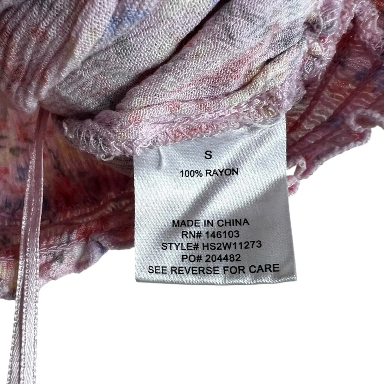 Hippie Rose Crop Top Womens S Pastel Pink Floral Tie Front Smocked Coquette - Image 6