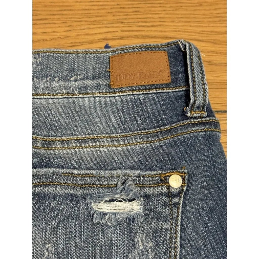 Judy Blue Jeans Womens 7/28 Blue Skinny Fit Distressed Stretch Denim Pants City‎ - Image 12