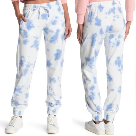  Z by Zella Lotus Tie Dye Joggers Active Lounge Pants Blue White Size S - Image 2