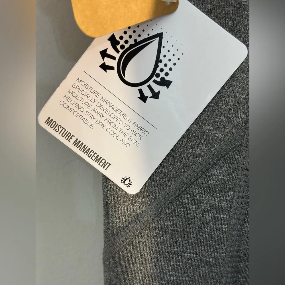 NWT Reebok Quick Tight Full Length Legging Gray Grey Heather Pockets size XL - Image 5