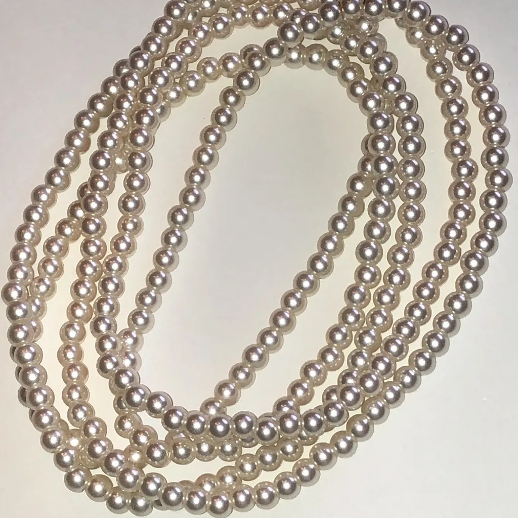 Elegant Vintage Off White Faux Pearl Beaded Boho Necklace - Image 5