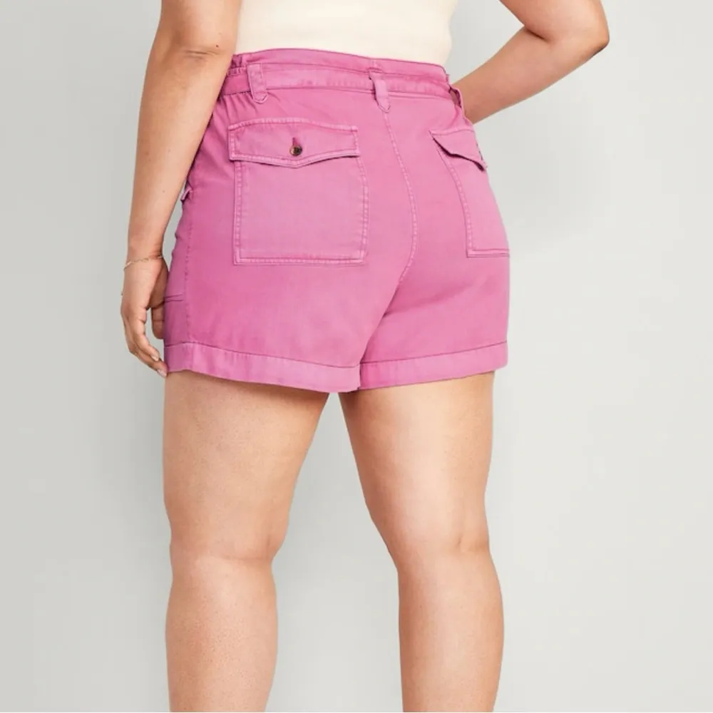 Old Navy Women’s Extra High Waist Tie Front Cargo Shorts Plus Size 3X Workwear - Image 2