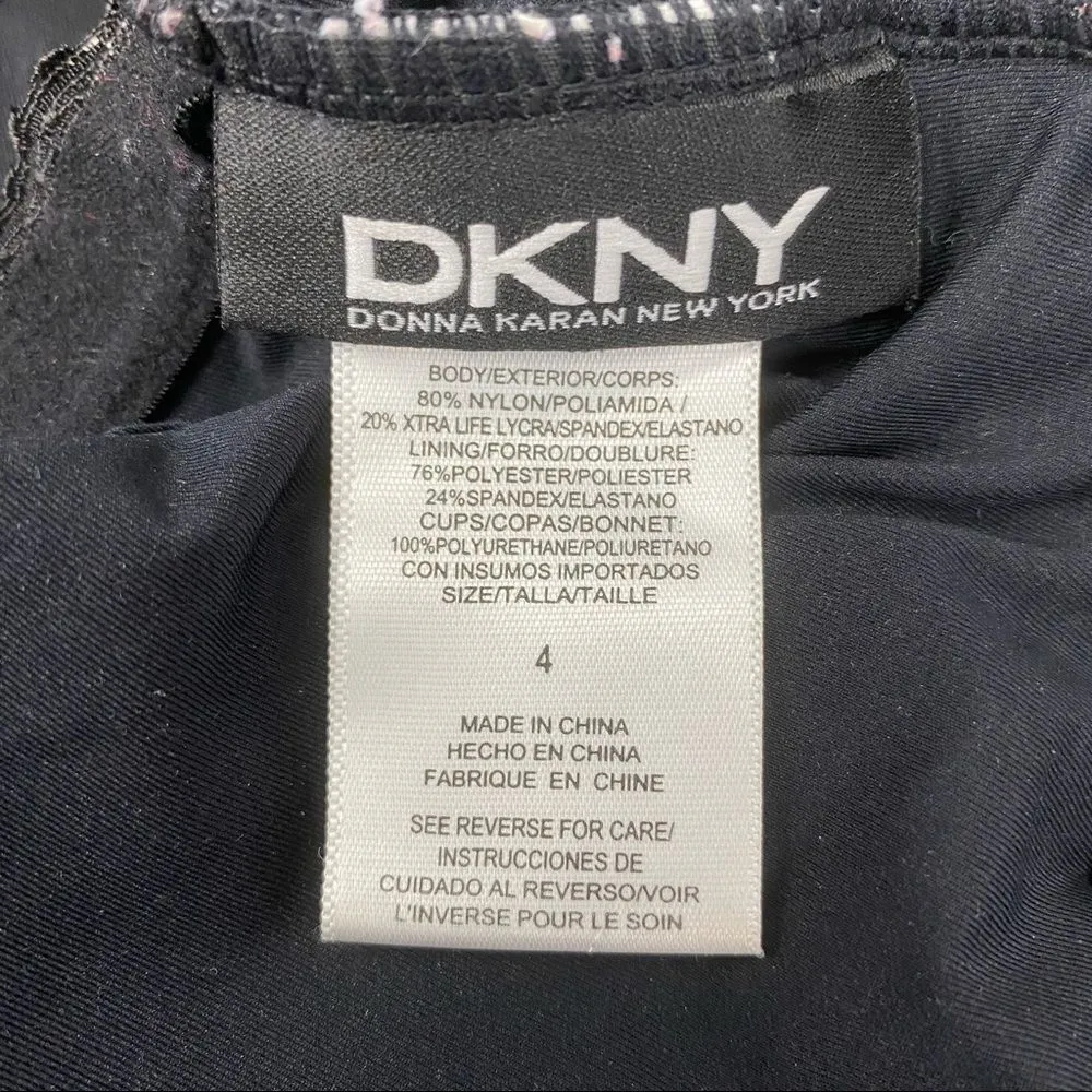 DKNY Donna Karan Black & White 1 Piece Resort Bathing Swim Suit 4 - Image 5