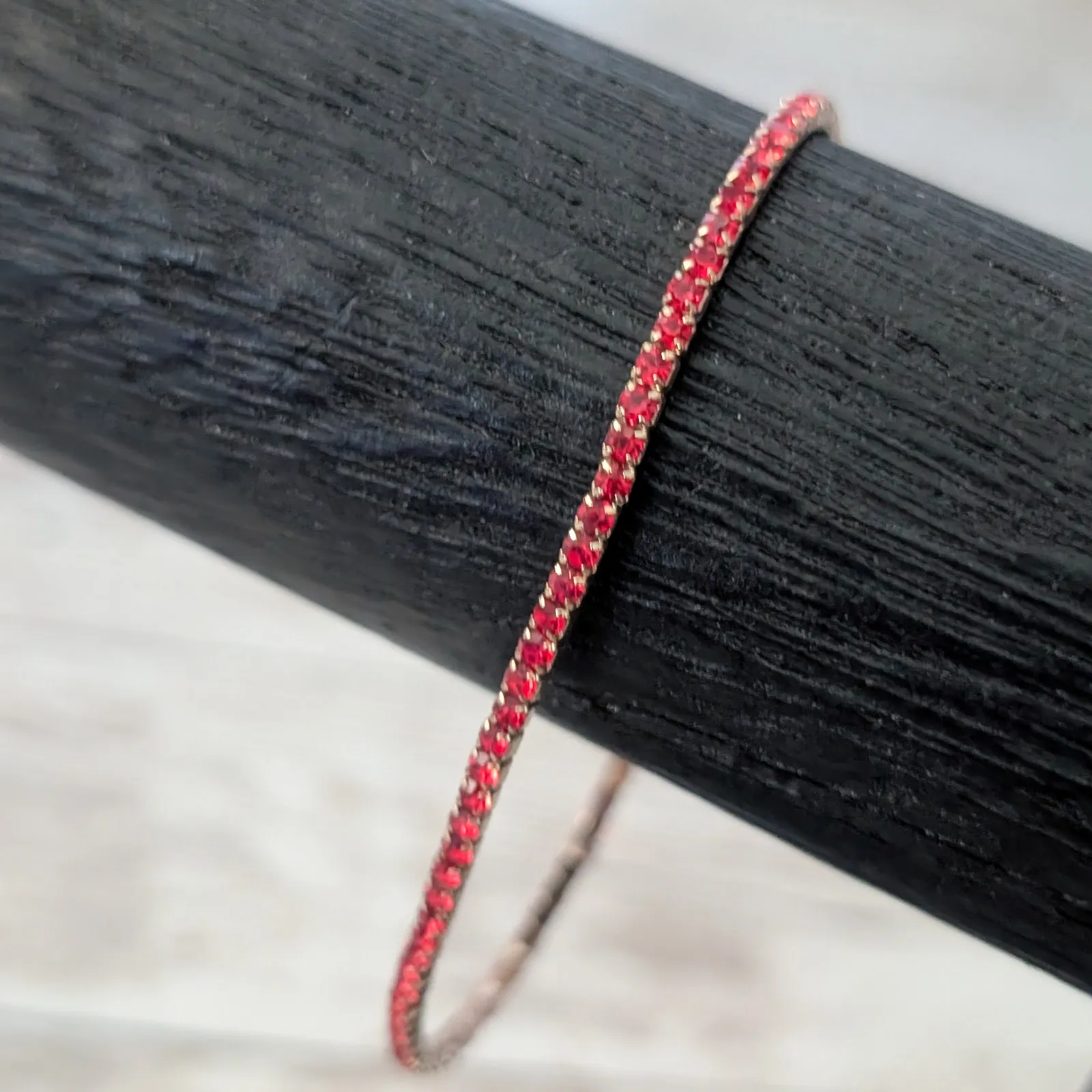 Thin Red Stretch Bracelet - Image 2