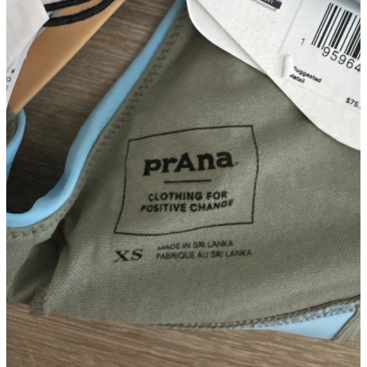 prAna Baja Bound Bikini Top Sweet Agave‎ Color Block Green Blue Womens Size XS - Image 6