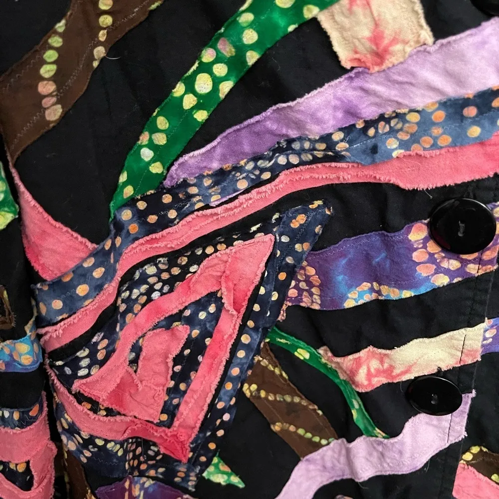 🍁Vintage Patchwork Jacket Plus Size Applique Jacket - Image 7