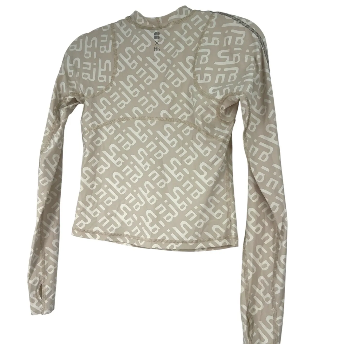 Halle Berry X Sweaty Betty | S | Sofia Training Rashguard Geo Print Activewear White - Image 6