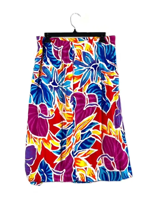 Vintage Retro Hawaiian Skirt 12 Multi - Image 2