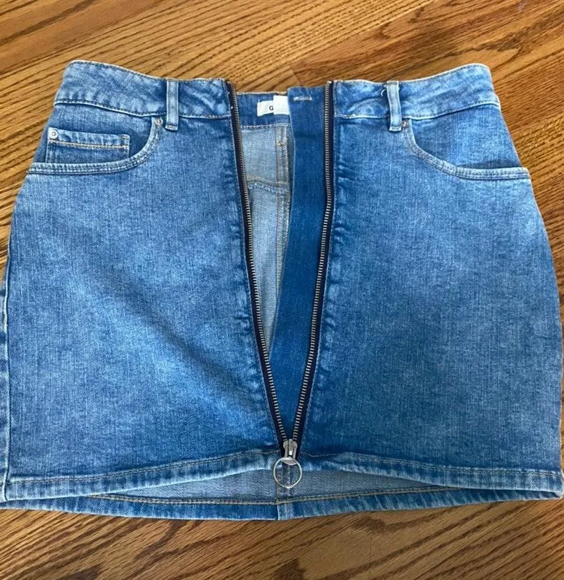 Garage Zip Front Denim Skirt  - Image 5