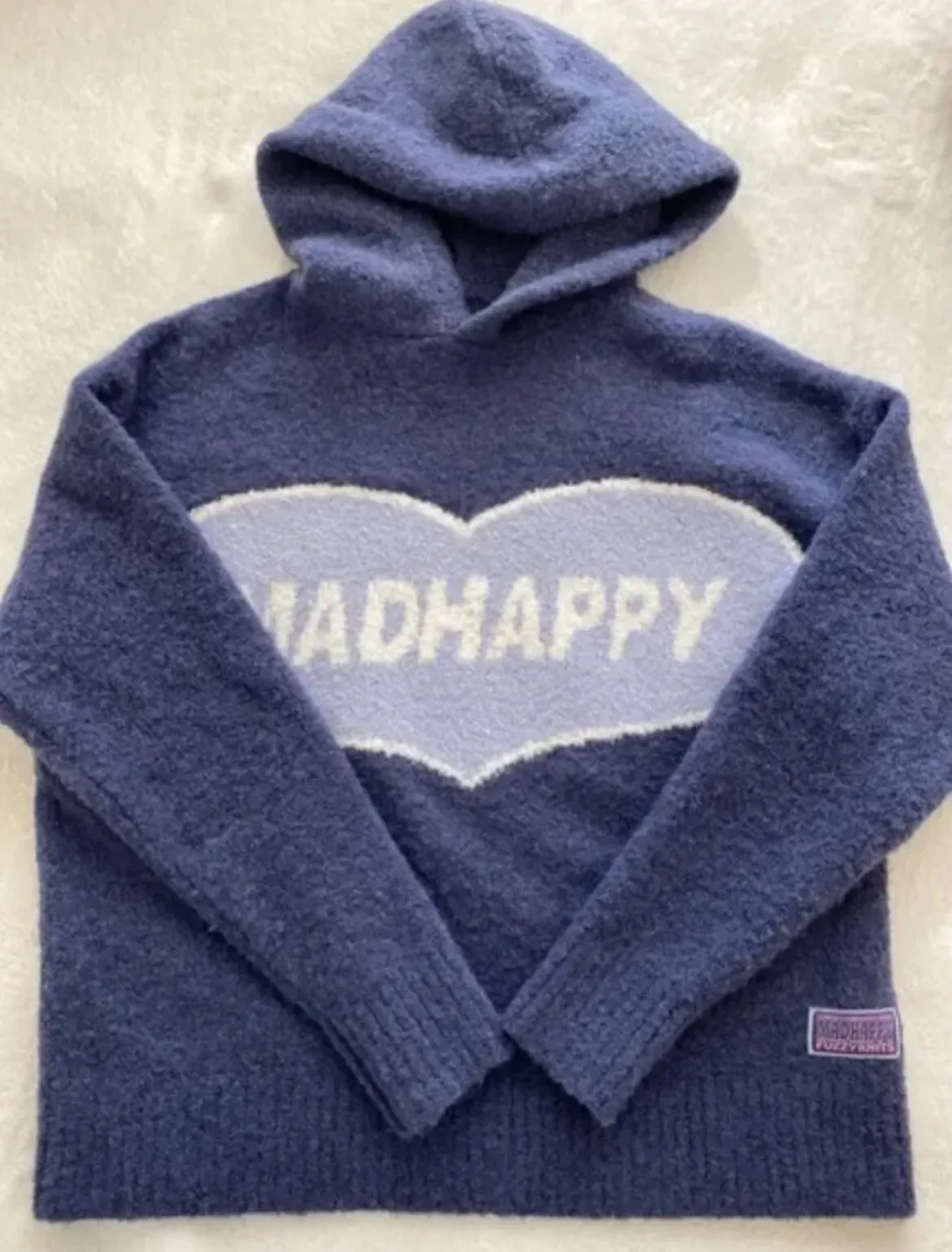 Heart Boucle Sweater Hoodie - Image 3