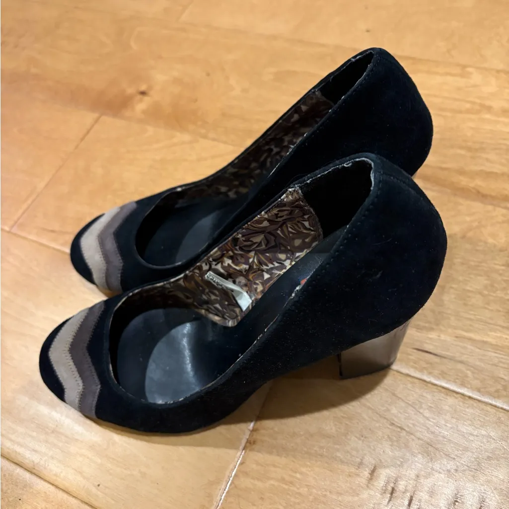 Missoni Target suede block heel pump shoe black sz 7.5 - Image 3